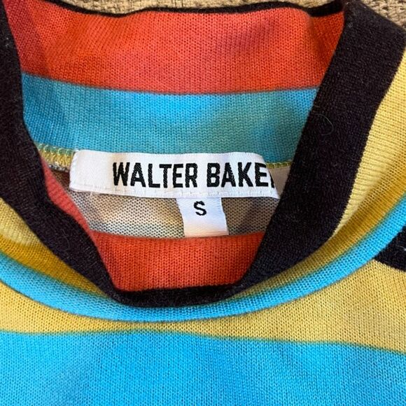 Walter Baker Amberlynn Mod Stripe Mock Neck Knit Top Small Retro - Picture 5 of 10